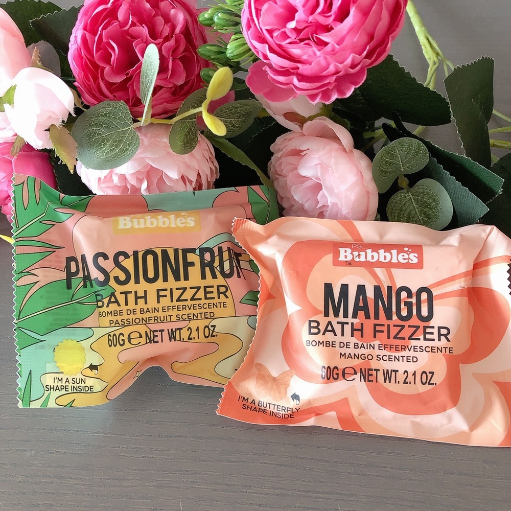 5/$20 2 bath fizzers (passion fruit and mango)